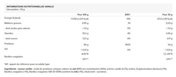 Whey Native Isolate (1kg) - Nutrimuscle - Vanille - Whey Isolate