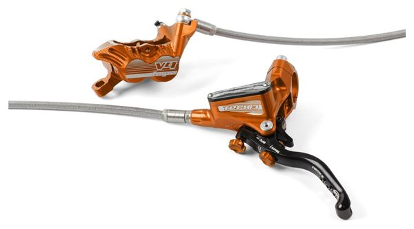 HOPE Vorderradbremse Tech 3 V4 Stahlflexleitung Orange - Ohne Bremsscheibe oder Adapter