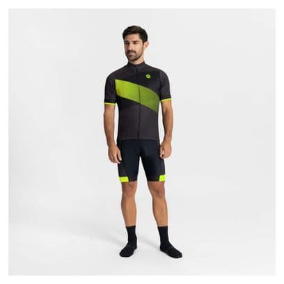 Maillot Manches Courtes Velo Rogelli Groove - Homme - Gris/Jaune