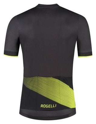 Maillot Manches Courtes Velo Rogelli Groove - Homme - Gris/Jaune