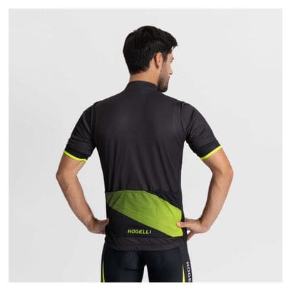 Maillot Manches Courtes Velo Rogelli Groove - Homme - Gris/Jaune