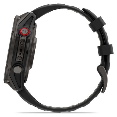 Montre GPS Garmin Fénix 8 Pro AMOLED - 47 mm Sapphire Titane Carbon Gray DLC avec Bracelet en Silicone Noir Gris