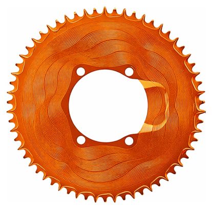 Alugear Round Narrow-Wide 110 BCD 4 Hole Asymmetrical Shimano 1x12 Speed Road / Gravel Orange Plato 