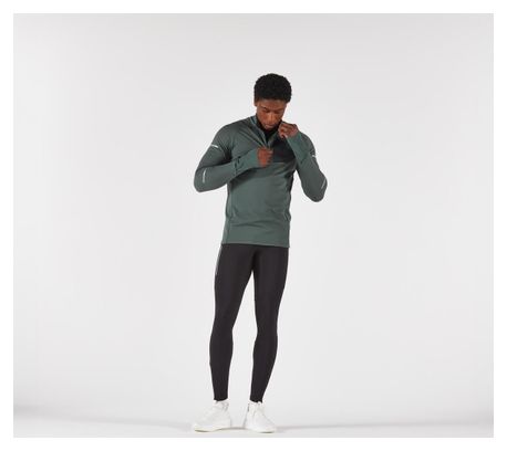 Men's Kiprun 1/2 Zip Run 900 Warm Green long-sleeved jersey