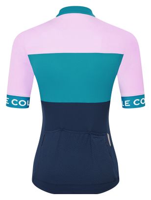 Damen Kurzarmtrikot Le Col Sport Blau/Pink