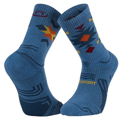 Bv Sport Trek Double GR Haute Lyocell Aztec Bleu socks