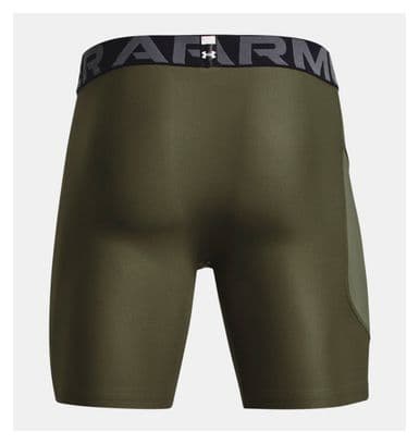Pantalones cortos de compresión Under Armour HeatGear caqui para hombre