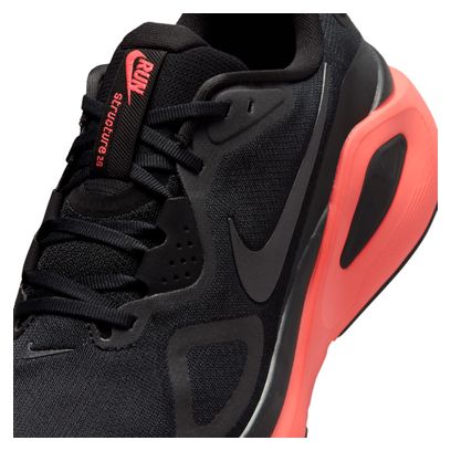 Nike Structure 26 Running Shoes, Black/Red, Men's