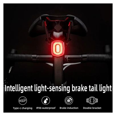 ROCKBROS Q2S Smart Feu arrière de vélo intelligent