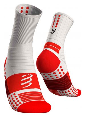 Par de calcetines Compressport Pro Marathon blanco / rojo