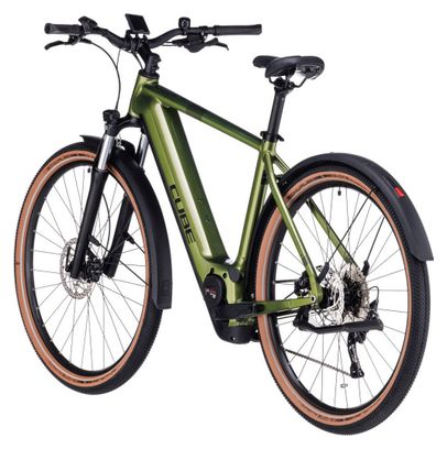 Cube Nuride Hybrid Pro 625 Allroad Bicicleta eléctrica híbrida Shimano Deore 10S 625 Wh 29'' Verde musgo brillante 2023