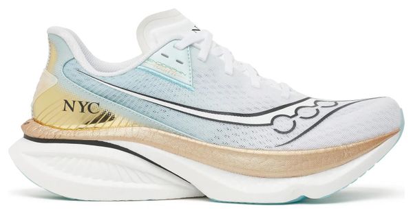 Saucony Endorphin Azura NYC Running Shoes for Men, White/Gold