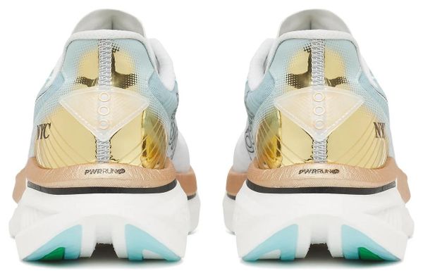 Saucony Endorphin Azura NYC Running Shoes for Men, White/Gold