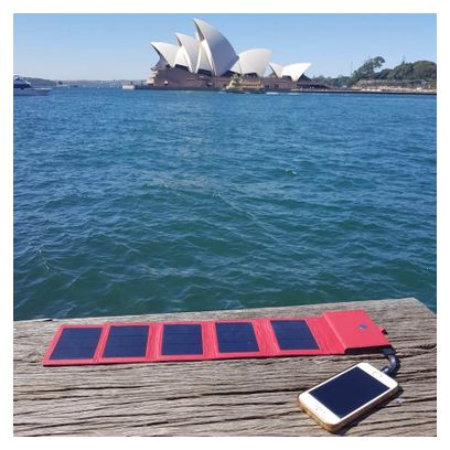 Chargeur Solaire Portable Sunslice Photon avec Batterie Externe Intégrée 4000 mAh Rouge