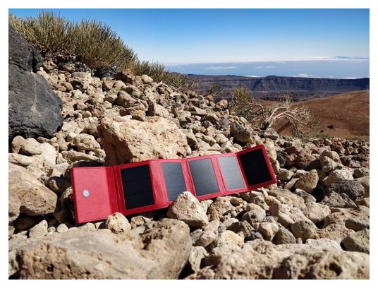 Chargeur Solaire Portable Sunslice Photon avec Batterie Externe Intégrée 4000 mAh Rouge