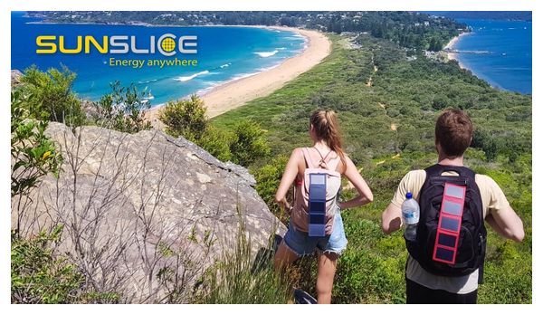 Chargeur Solaire Portable Sunslice Photon avec Batterie Externe Intégrée 4000 mAh Rouge