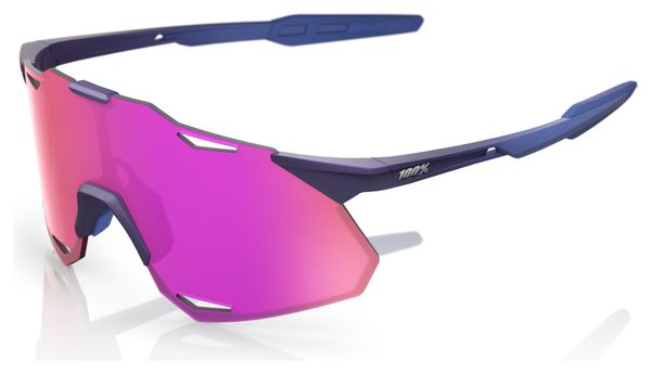 100% Hypercraft XS Satin Storm Metallic / Purple Mirror Glasses