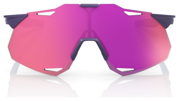 100% Hypercraft XS Satin Storm Metallic / Purple Mirror Glasses