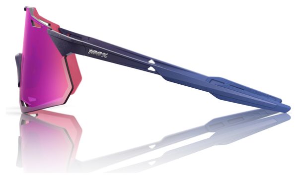 100% Hypercraft XS Satin Storm Metallic / Purple Mirror Glasses