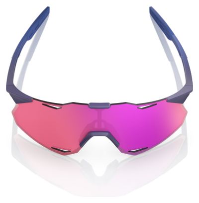 100% Hypercraft XS Satin Storm Metallic / Purple Mirror Glasses