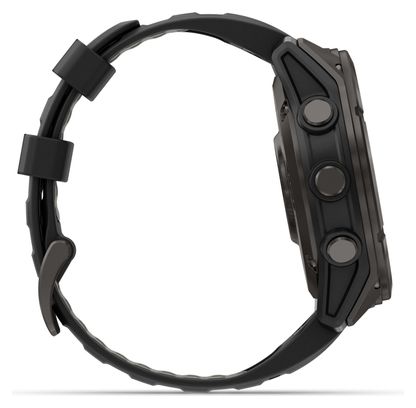 Montre GPS Garmin Fénix 8 Pro AMOLED - 51 mm Sapphire Titane Carbon Gray DLC avec Bracelet en Silicone Noir Gris