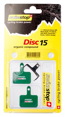 Pastillas de freno de disco orgánicas Swissstop D15 - Shimano Deore / Tektro