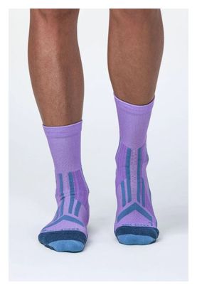 X-Socks Trailrun Perform Crew Socken Violett Blau Damen