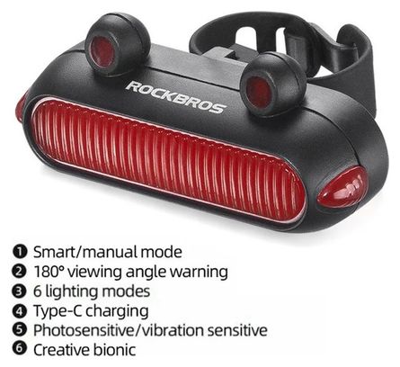 Feu arrière de vélo ROCKBROS RFL02 LED