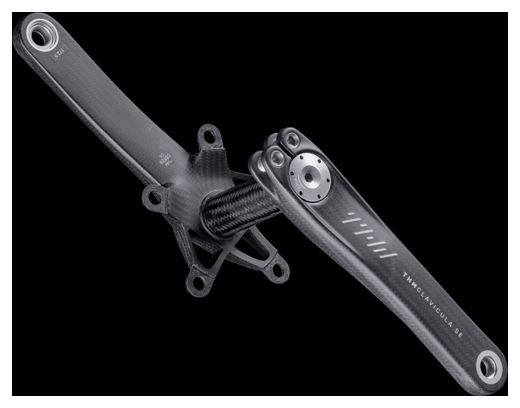 THM Carbones Clavicula SE Compact (110 BCD) Bielas con medidor de potencia Carbono mate (sin plato)