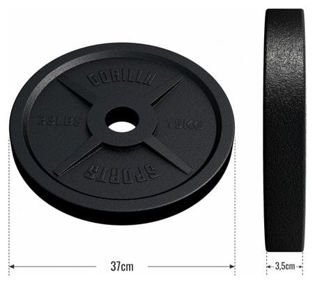 Disques Olympiques en fonte - 50/51 mm - Poids : 15 KG