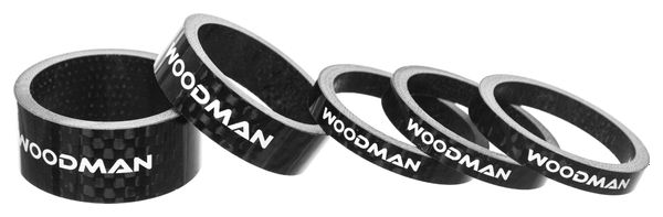 Entretoises de Direction Woodman Carbone 3x5mm / 1x10mm / 1x15mm