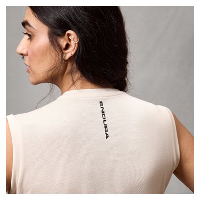 Camiseta sin mangas Endura Loop beige para mujer