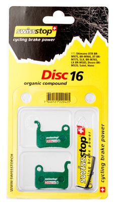 SWISSTOP Paar Organic Disc 16 Bremsbeläge SHIMANO XTR, XT, SLX, LX, DEOR, SAINT