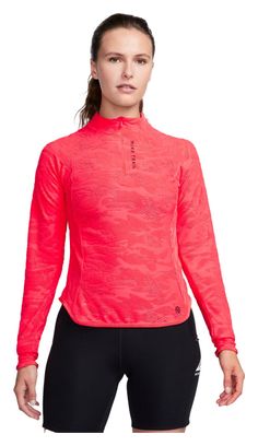 Damen Nike Dri-Fit Trail Rosa 1/2 Zip Thermo Top