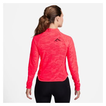 Women's Nike Dri-Fit Trail Pink 1/2 Zip Thermal Top