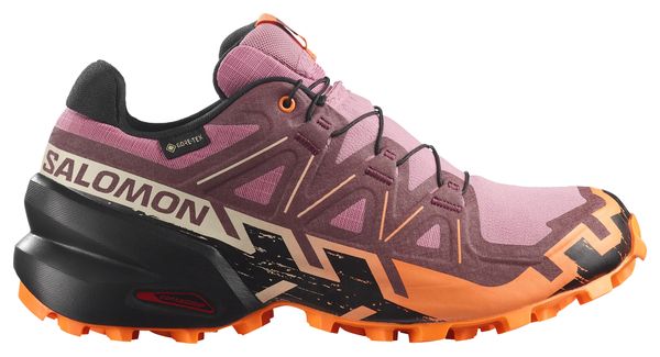 Zapatillas de trail Salomon Speedcross 6 GTX rosa/naranja para mujer