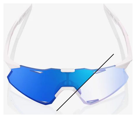 Lunettes 100% Hypercraft Bastille Pearl White Glitter - Blue Mirror Photochromic