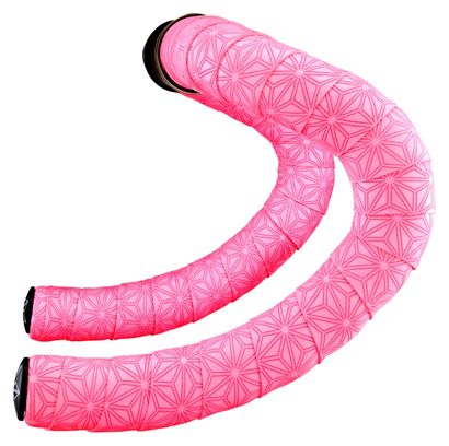 Nastro per manubrio Supacaz Suede rosa fluo con tappi