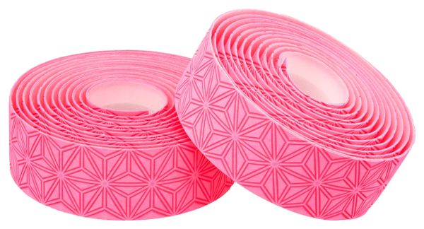 Nastro per manubrio Supacaz Suede rosa fluo con tappi