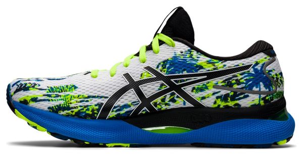 Chaussures de running Asics Gel Nimbus 24 Color Injection Blanc Bleu Jaune