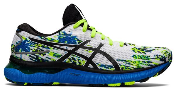 Chaussures de running Asics Gel Nimbus 24 Color Injection Blanc Bleu Jaune