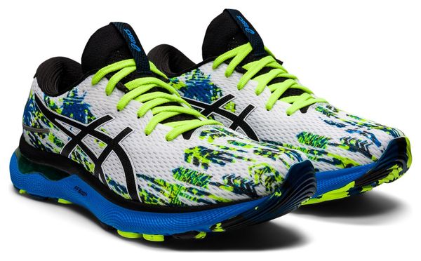 Chaussures de running Asics Gel Nimbus 24 Color Injection Blanc Bleu Jaune