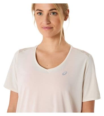 Asics Road V-Neck Kurzarm Trikot Beige Damen