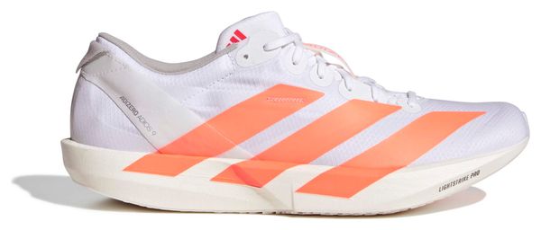 adidas Adizero Adios 9 Men's Running Shoes in White/Orange