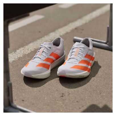 adidas Adizero Adios 9 Men's Running Shoes in White/Orange | Alltricks.com