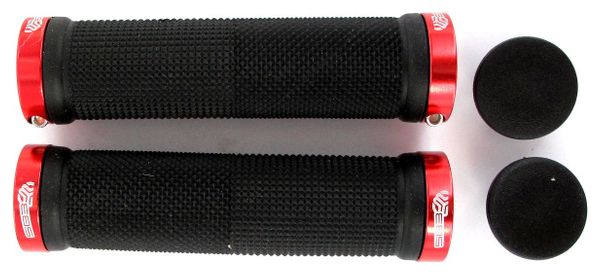 Coppia di KHEOPS SB3 Manopole Lock On Nero Rosso