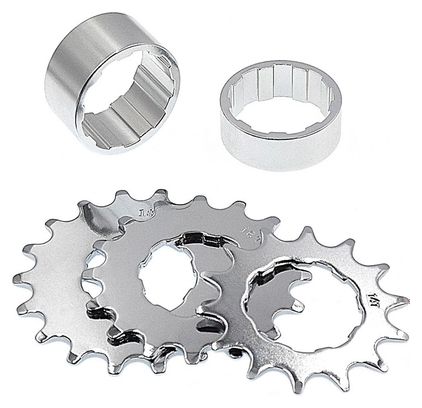 Kit single speed avec pignons 14, 16 et 18 dents .