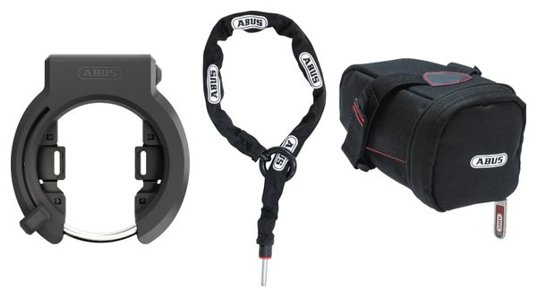 Abus 6950M AM NR XPlus Rahmenschloss Schwarz + Abus ACH 2.0 6KS/130 (130 cm) Kettenschloss + ST 5950 Tasche