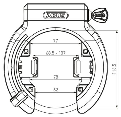 Abus 6950M AM NR XPlus Rahmenschloss Schwarz + Abus ACH 2.0 6KS/130 (130 cm) Kettenschloss + ST 5950 Tasche