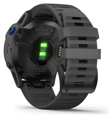 Montre GPS Garmin fenix 6 - Pro Solar Edition Black avec Bracelet Silicone Ardoise